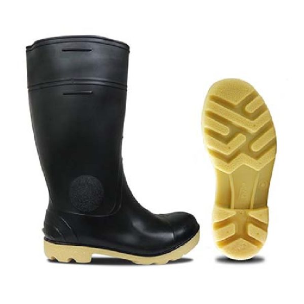 BOTA DE PVC NEGRA CON PUNTA DE ACERO
